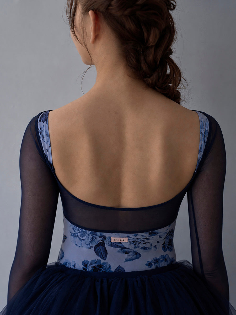 type L long ribbon / Orbit blue gray