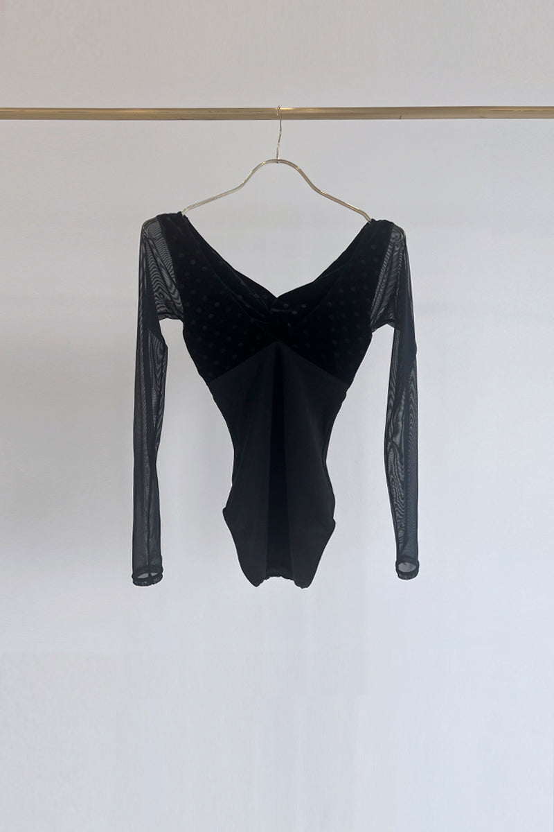 Retune.stina / Walts long / velours dot black / girl