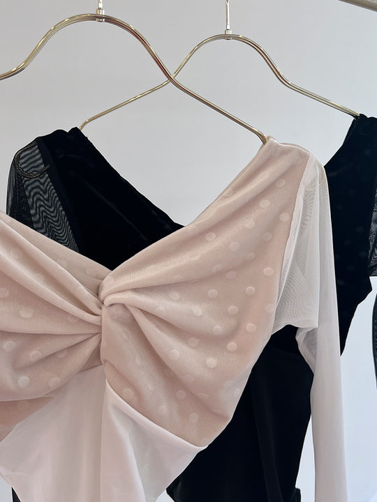 Retune.stina / Walts long / velours dot black / girl