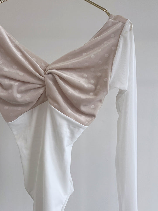 Retune.stina / Walts long / velours dot off white