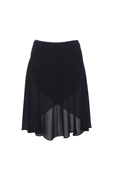 black ribbon wrap skirt / black