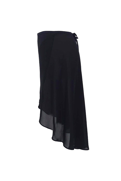 black ribbon wrap skirt / black