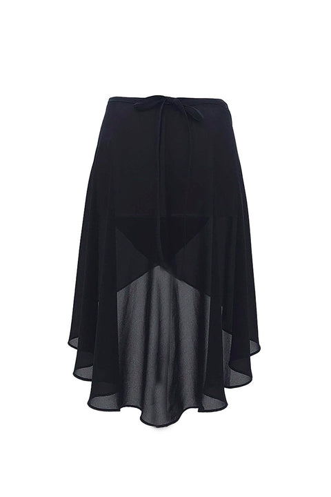 black ribbon wrap skirt / black