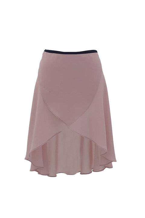 black ribbon wrap skirt / dusty pink