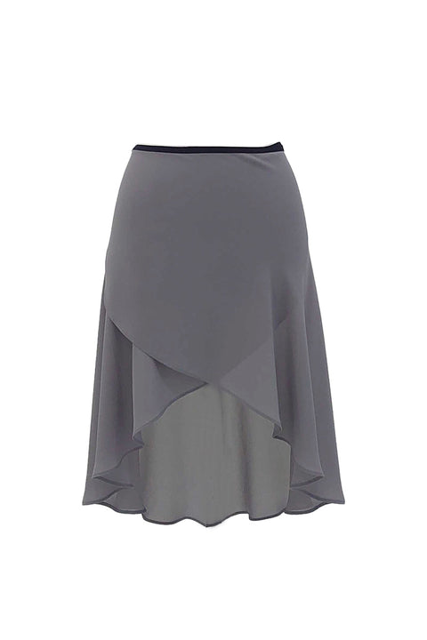 black ribbon wrap skirt / gray