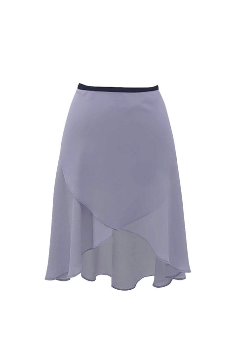 black ribbon wrap skirt / grayish blue