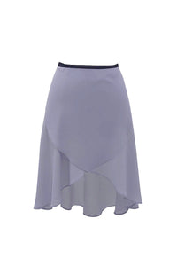 black ribbon wrap skirt / grayish blue