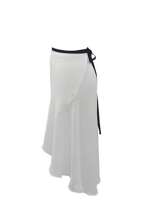 black ribbon wrap skirt / off white