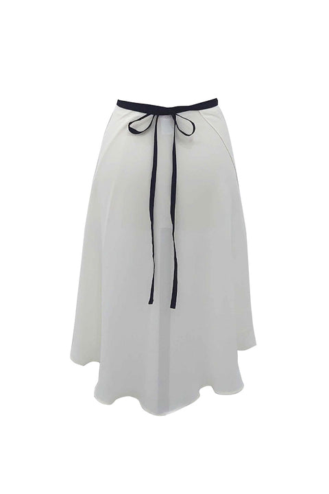 black ribbon wrap skirt / off white