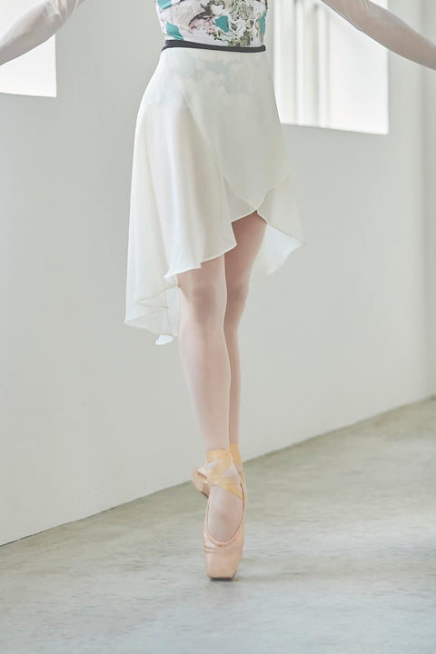 black ribbon wrap skirt / off white