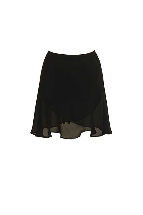 black ribbon wrap skirt / short / black