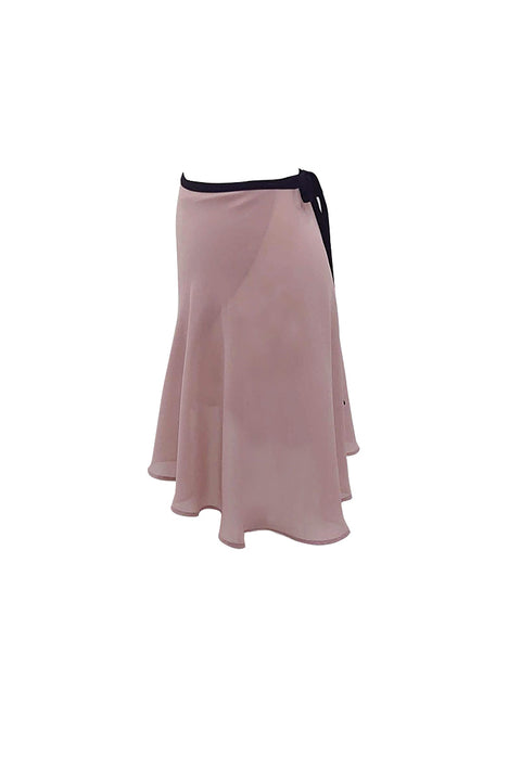 black ribbon wrap skirt / short / dusty pink