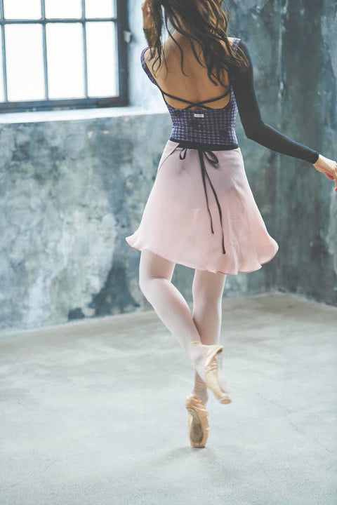 black ribbon wrap skirt / short / dusty pink