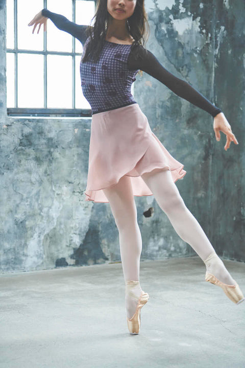 black ribbon wrap skirt / short / dusty pink