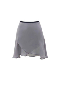black ribbon wrap skirt / short / gray