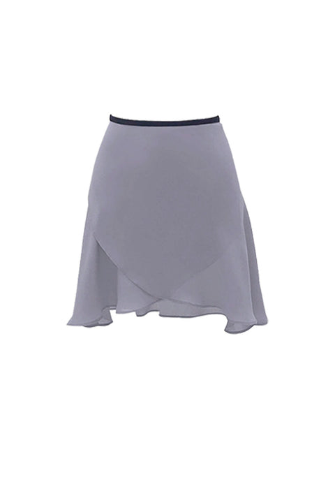 black ribbon wrap skirt / short / grayish blue