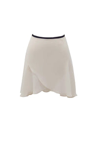 black ribbon wrap skirt / short / ivory