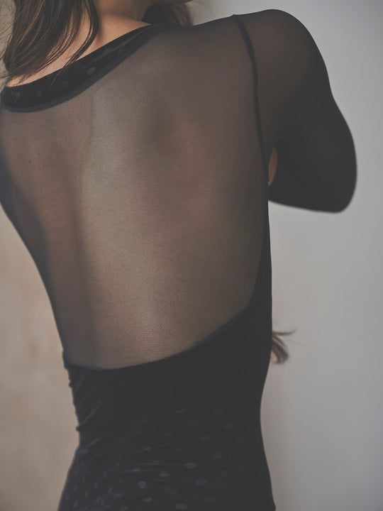 Retune.stina / butterfly long / velours dot black