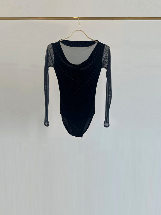 Retune.stina / butterfly long / velours dot black / girl