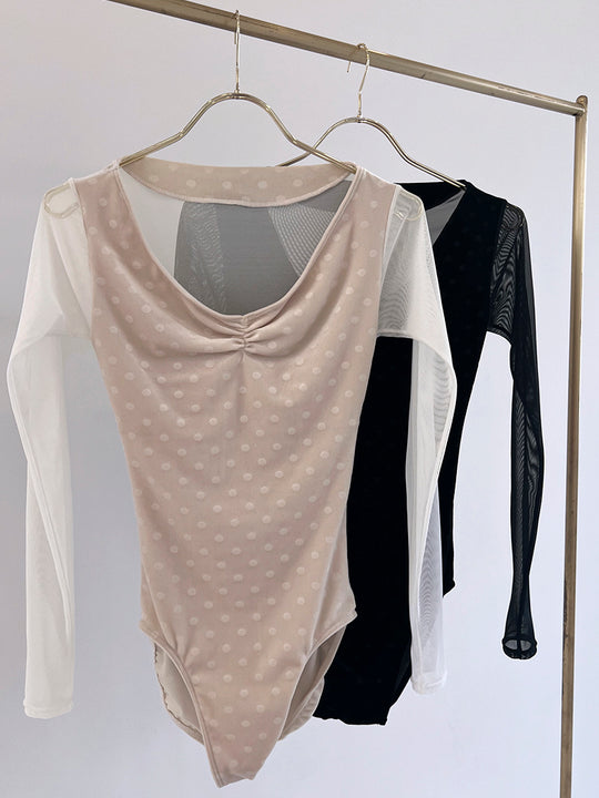 Retune.stina / butterfly long / velours dot off white / girl