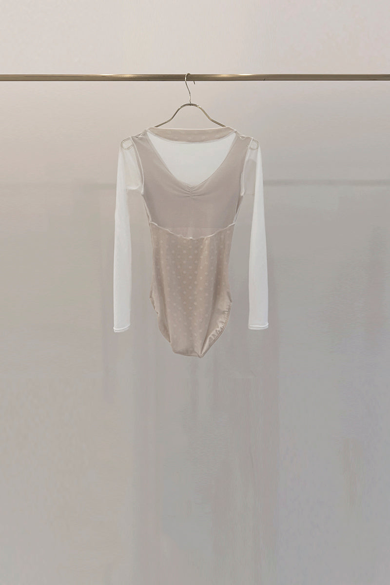Retune.stina / butterfly long / velours dot off white / girl