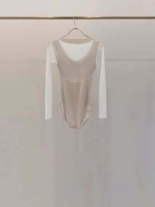 Retune.stina / butterfly long / velours dot off white / girl