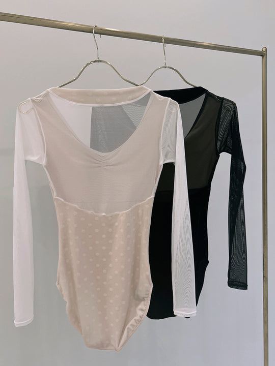 Retune.stina / butterfly long / velours dot off white / girl