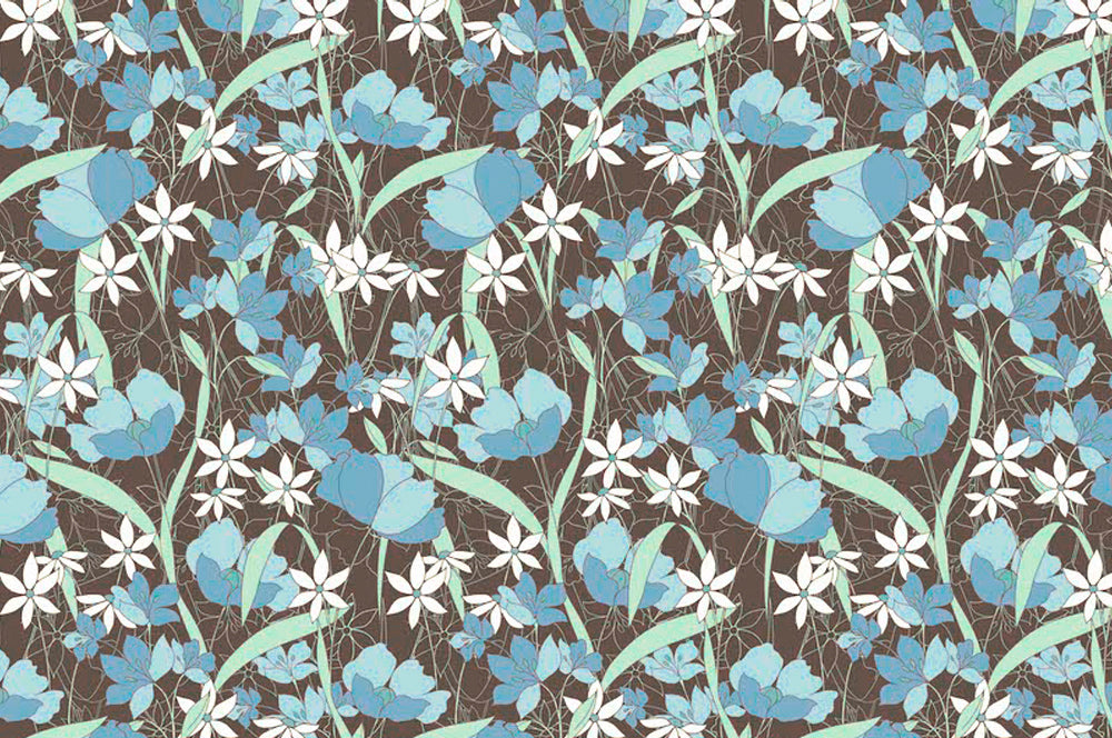 stina floral stripe blue サイズP 美品 Fabric
