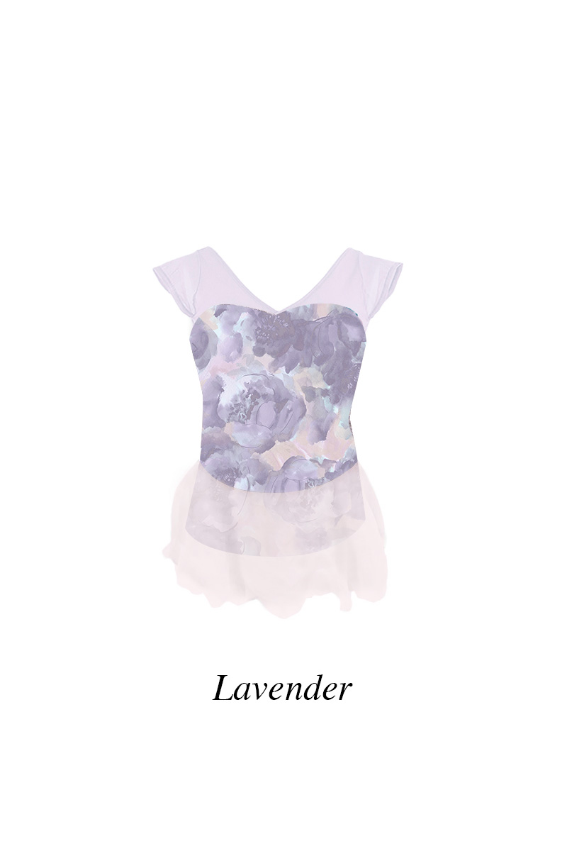 stina / type H half sleeve / blurred flower purple / kids & girl