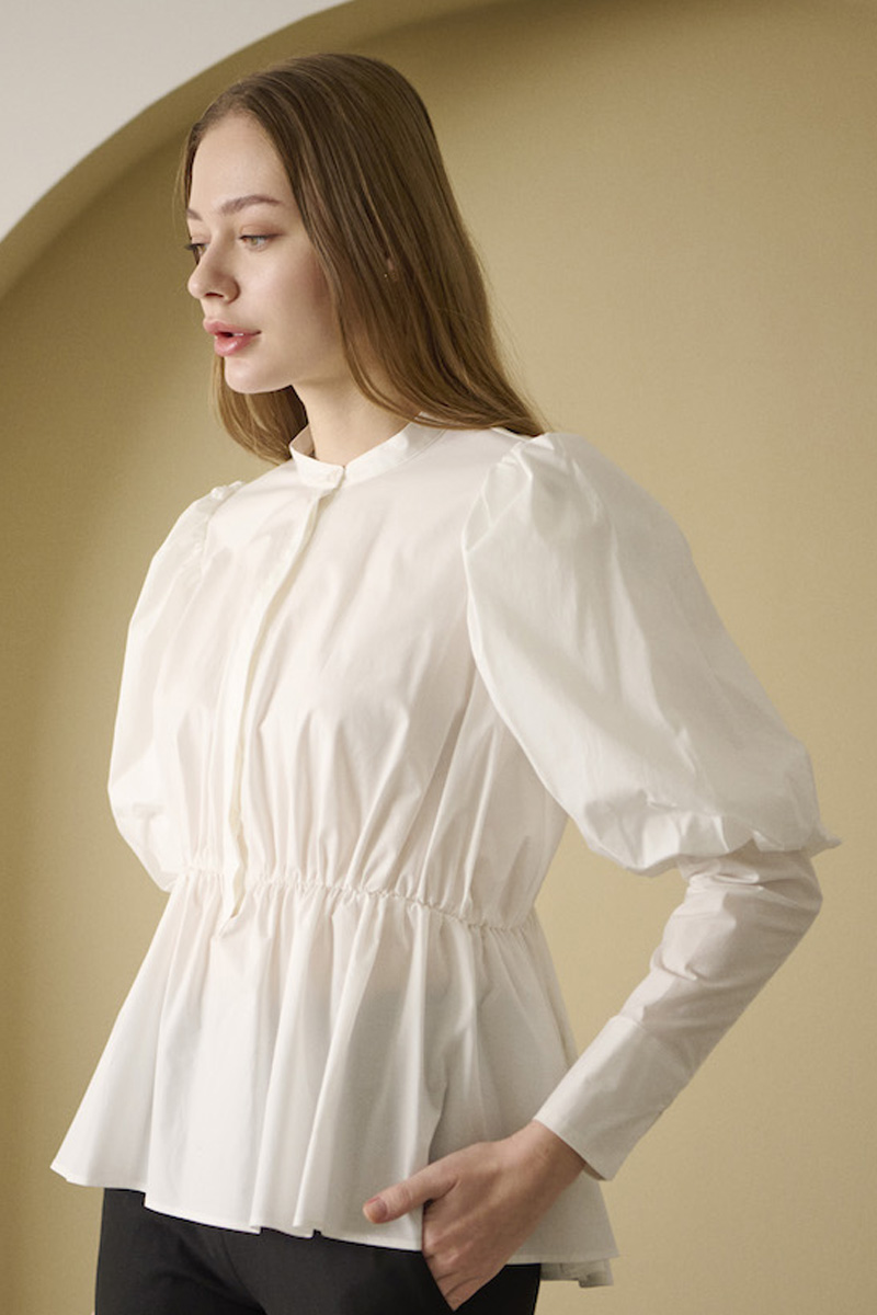 stina / flare blouse / white
