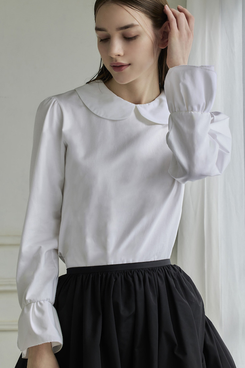 stina / tulip blouse / white