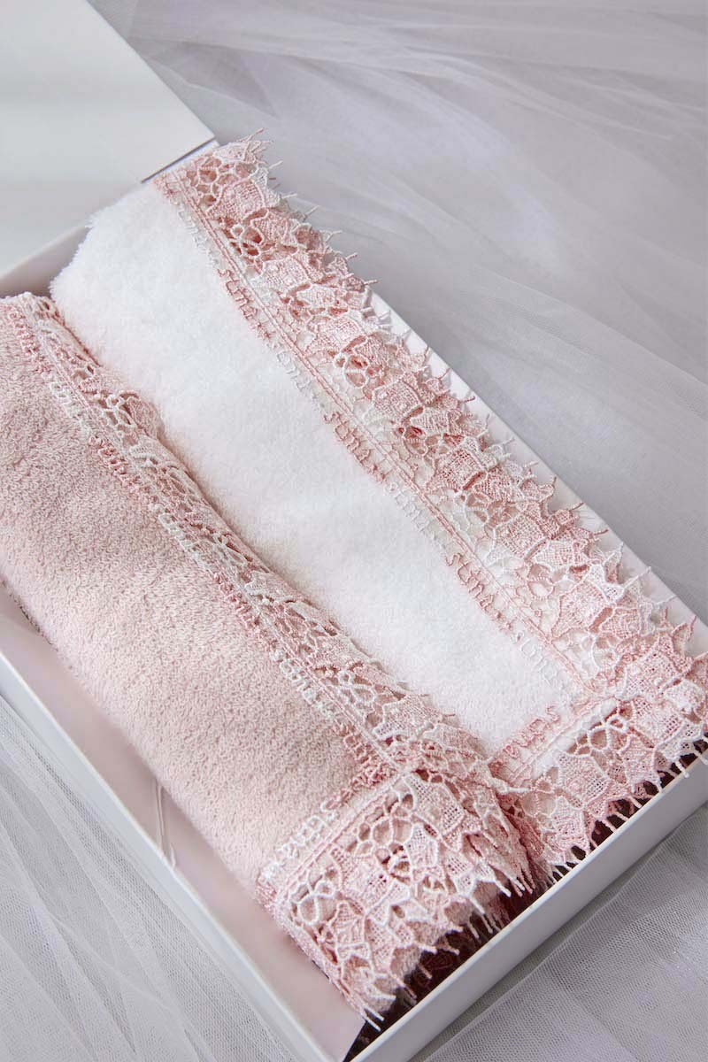 stina / leotard face towel 【2枚set】 / pink-white