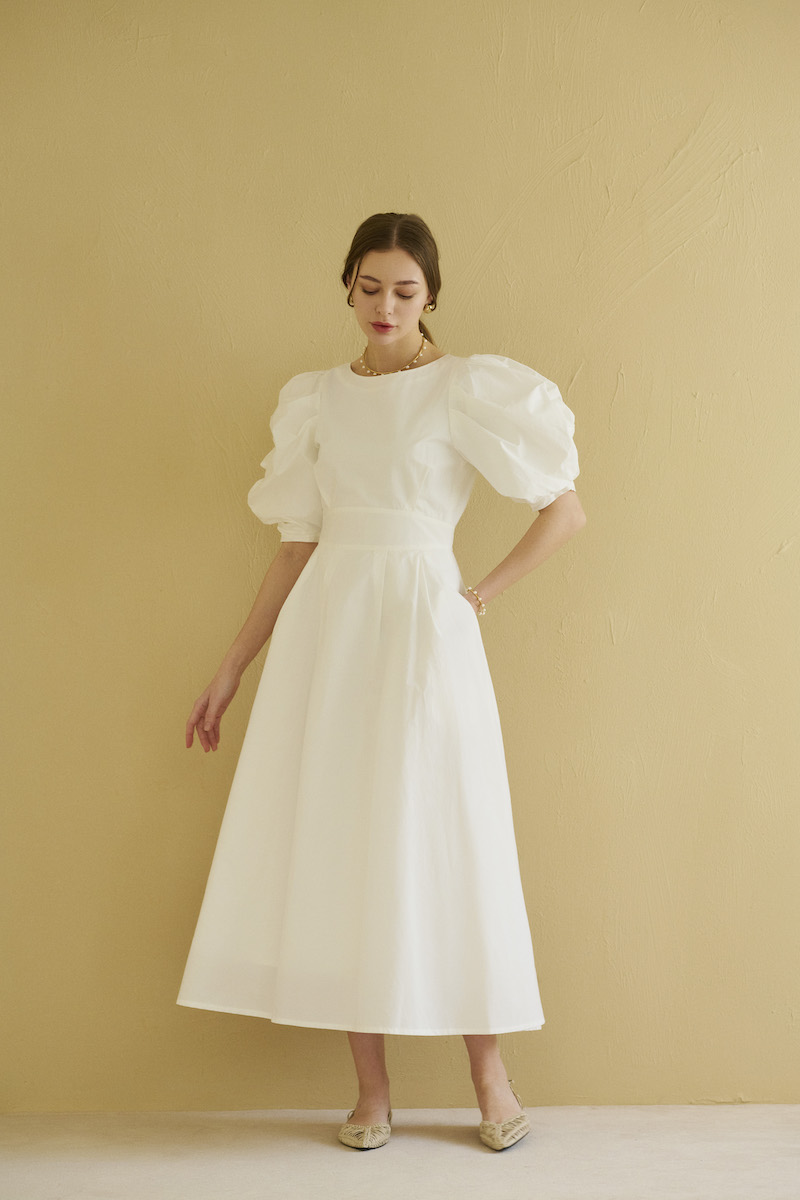 バレエSTINA closet/white puff dress/新品