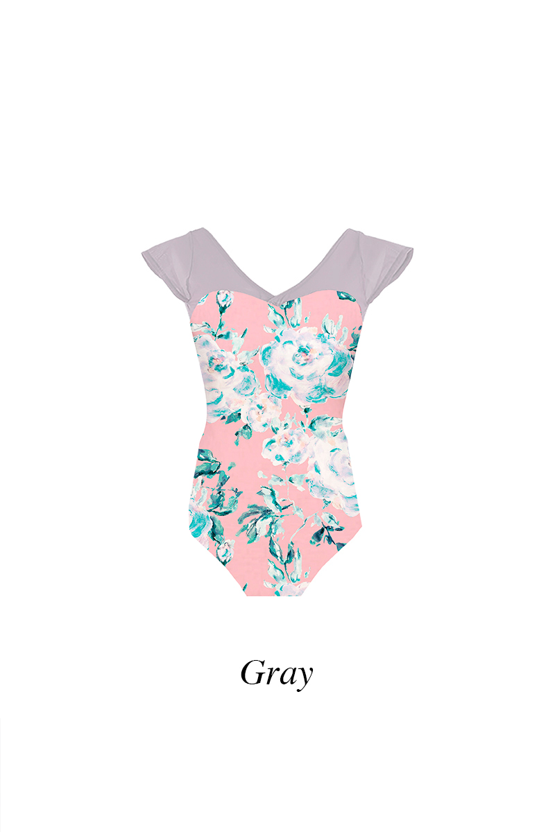 stina type K 花柄 レオタード POPUP限定品 Mサイズ ピンク stina / type H half sleeve / mokumoku pink / kids & girl