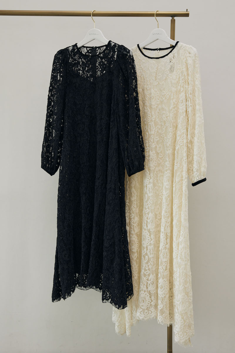 stina / black lace dress